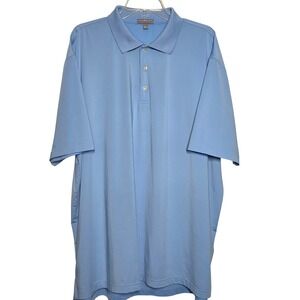 Peter Millar Summer Comfort Mens XXL Blue Performance Golf‎ Polo Shirt Stretch
